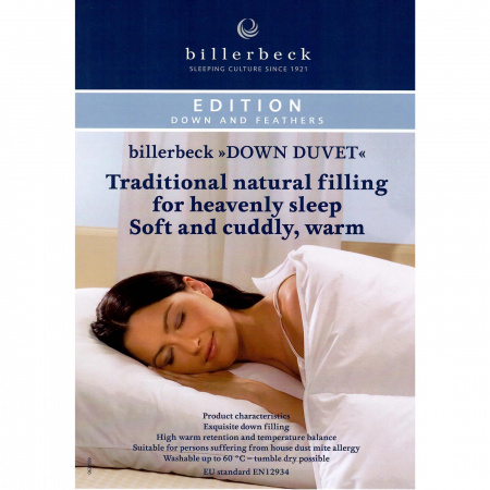  Одеяло Billerbeck Colina Mono (пух) normal (нормальное) не ниже +18°С, гусиный пух фото в интернет-магазине Герд Биллербек